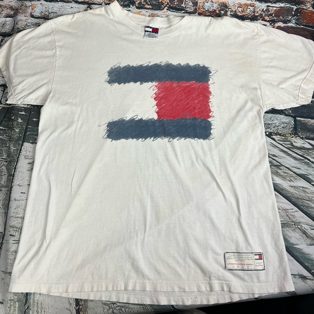 Vtg 90s Tommy Hilfiger Classic Graphic Made‎ In USA XL